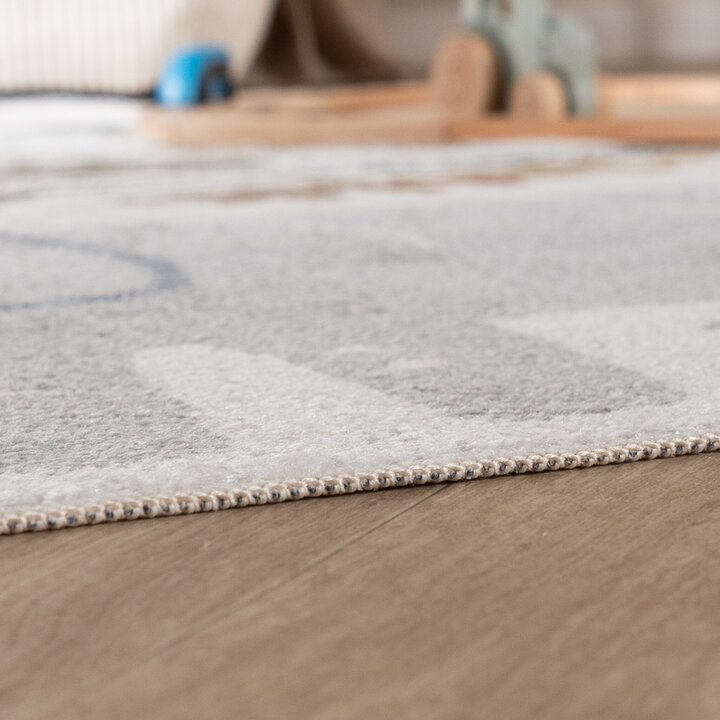 Tvättbar Barnmatta - Mace Animals Gräddvit