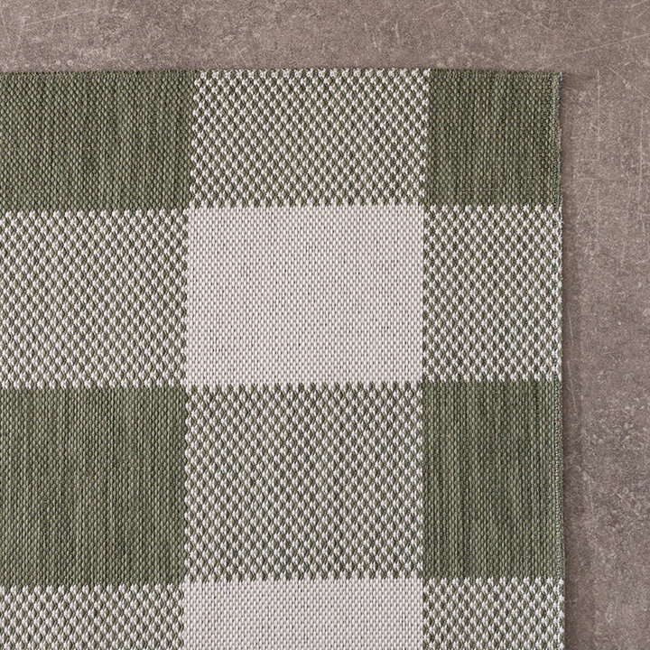 Inomhus- Och Utomhusmatta - Ranch Checkerboard Grön