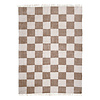 Schackmönstrad Matta  - Blox Fringe Beige - thumbnail 1