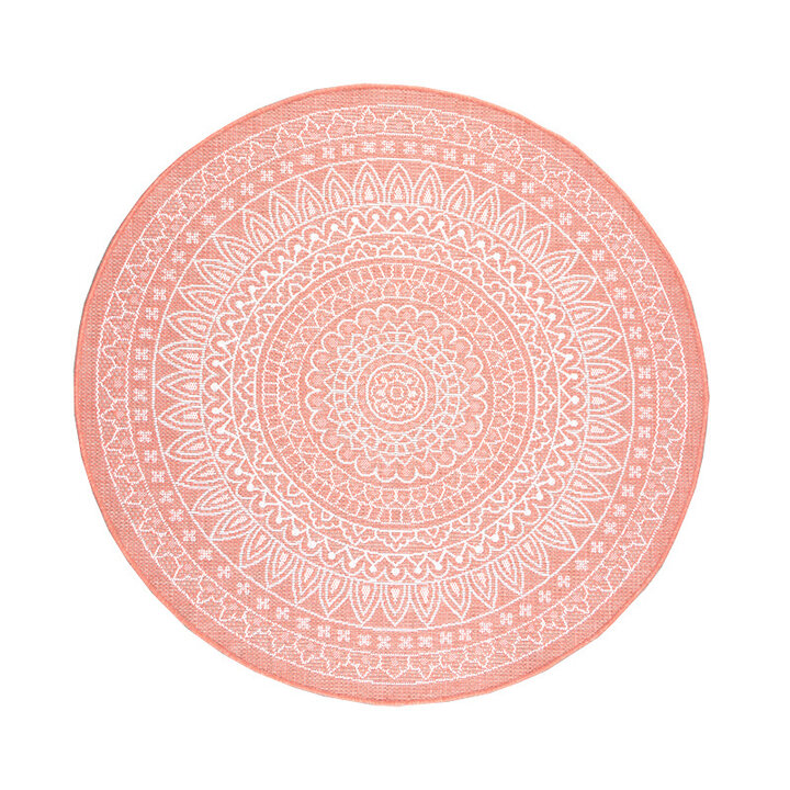 Rund Utomhusmatta - Summer Aztec Rosa