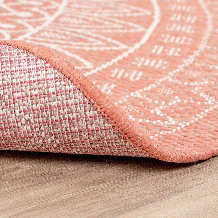 Rund Utomhusmatta - Summer Aztec Rosa