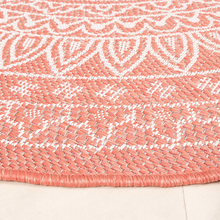 Rund Utomhusmatta - Summer Aztec Rosa