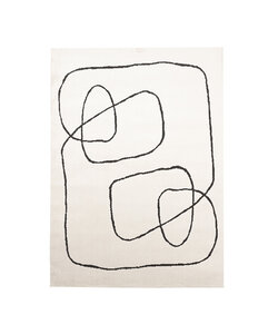 Japandi-Matta - Yori Lines Gräddvit/Svart
