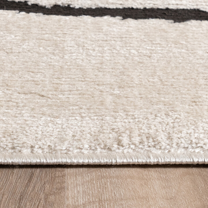 Japandi-Matta - Yori Lines Gräddvit/Svart