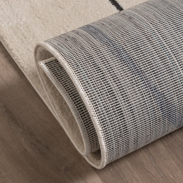 Japandi-Matta - Yori Lines Gräddvit/Svart