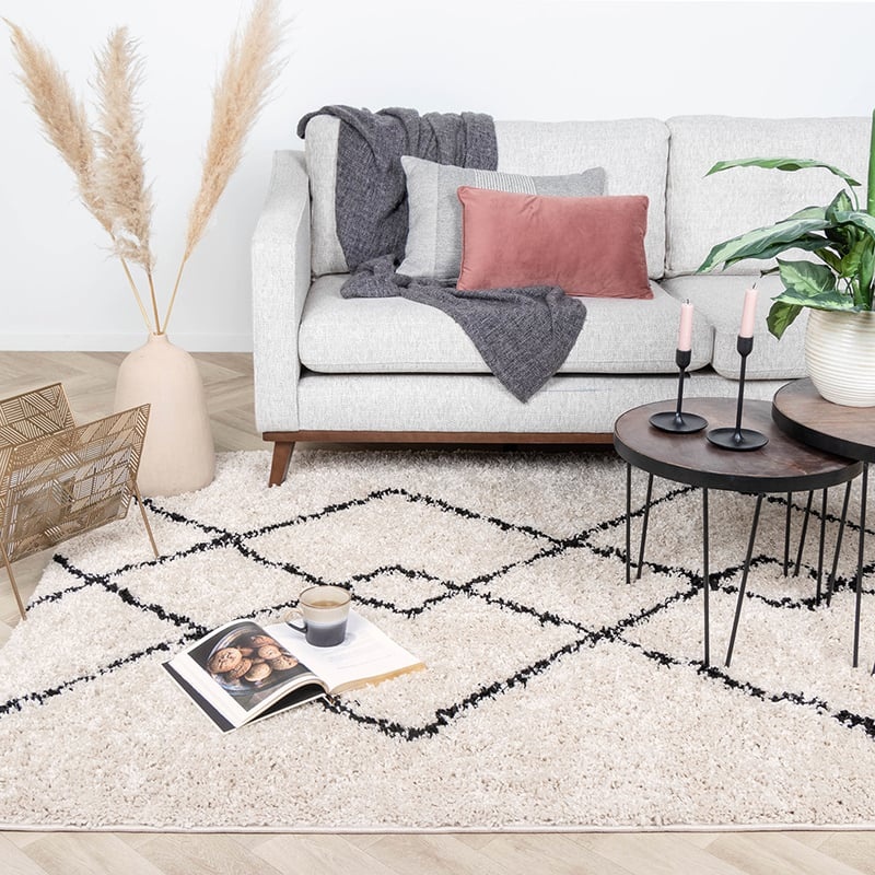 Matta Med Hög Lugg - Sensa Pair Gräddvit/Svart