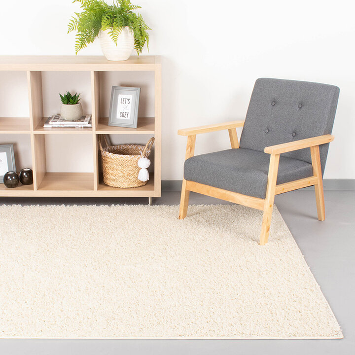 Matta Med Hög Lugg - Solid Vit