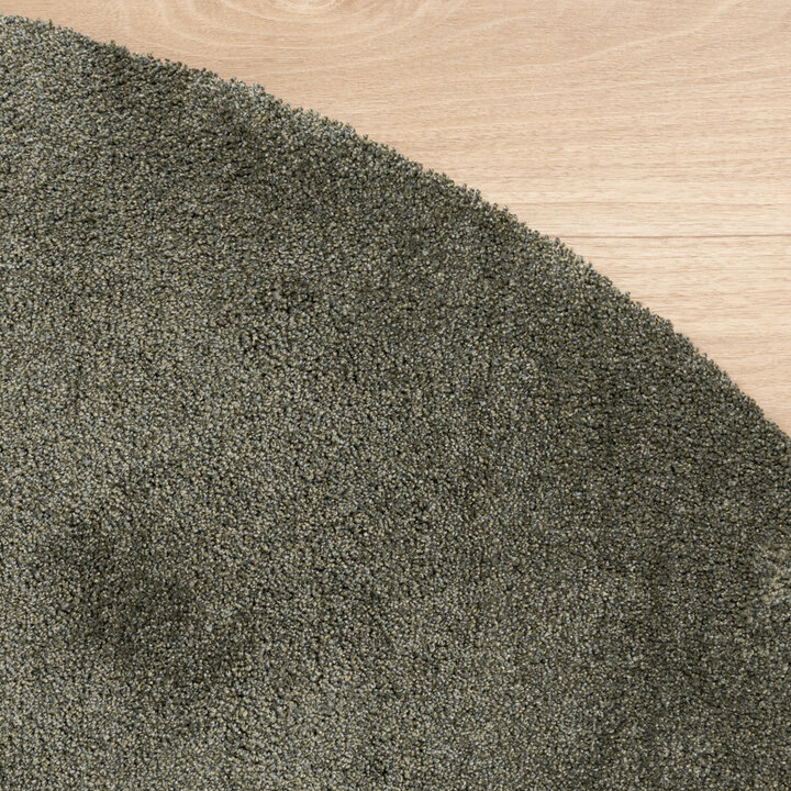 Rund Tvättbar Matta - Clean Grön