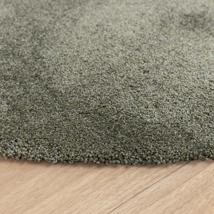 Rund Tvättbar Matta - Clean Grön