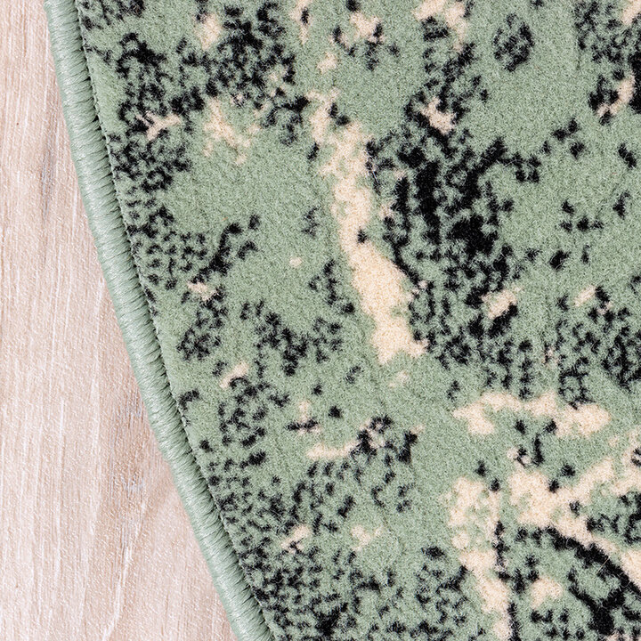 Rund Matta I Vintagestil - Wonder Grön/Svart