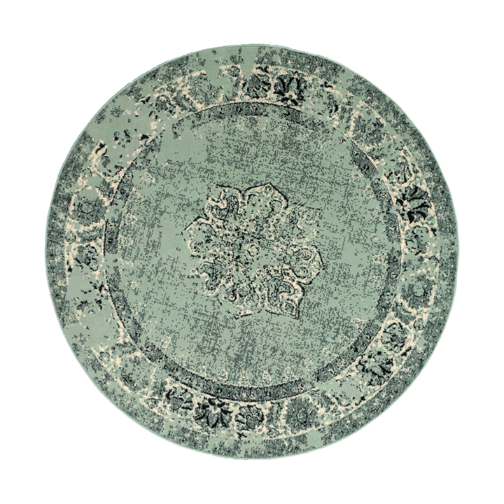 Rund Matta I Vintagestil - Wonder Grön/Svart