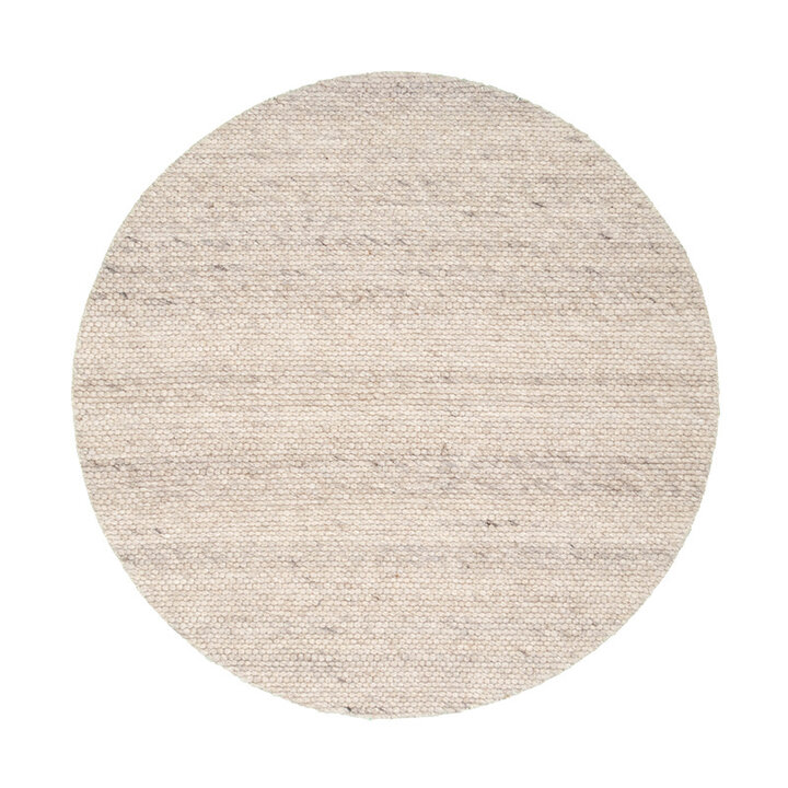 Rund Ullmatta - Feline Vit/Melerad