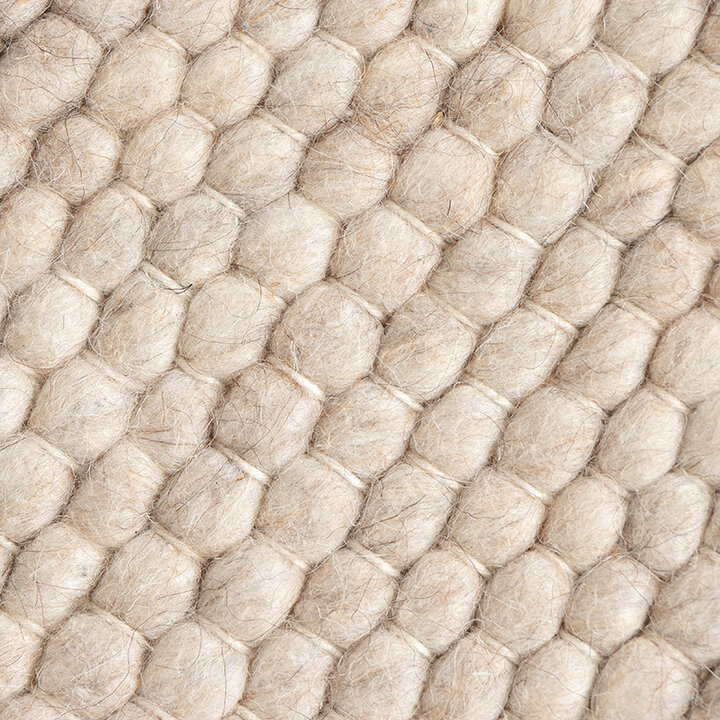 Rund Ullmatta - Feline Vit/Melerad