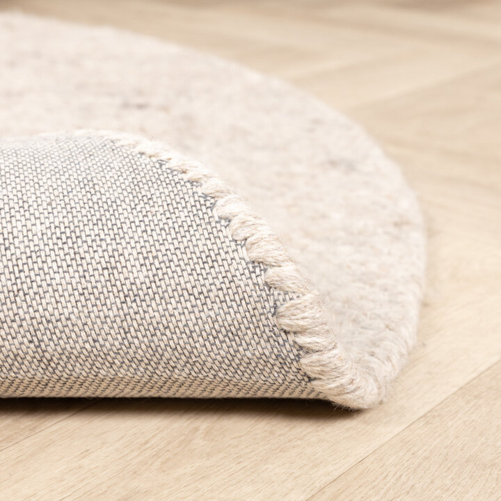 Rund Ullmatta - Feline Vit/Melerad