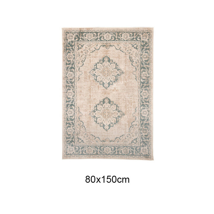 Matta I Vintagestil - Spring Medaillon Gräddvit/Grön