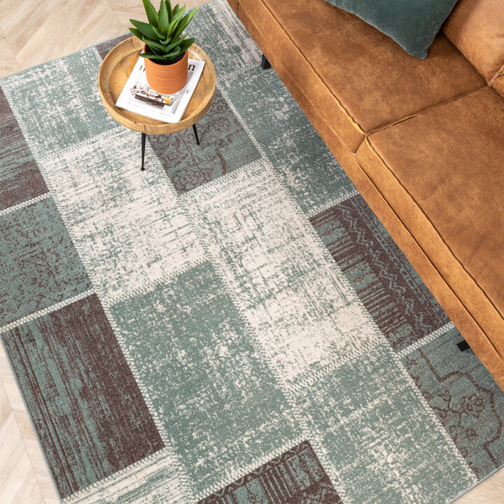 Lapptäckesmatta  - Spring Patchwork Grön/Grå