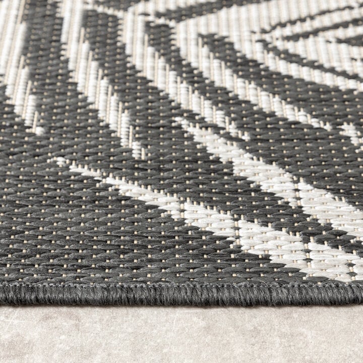 Utomhusmatta - Malta Leaves Svart