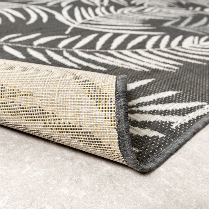 Utomhusmatta - Malta Leaves Svart