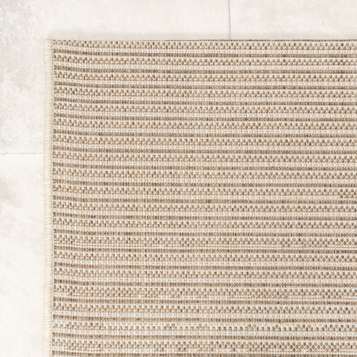 Utomhusmatta I Jute - Nomad Melerad Gräddvit