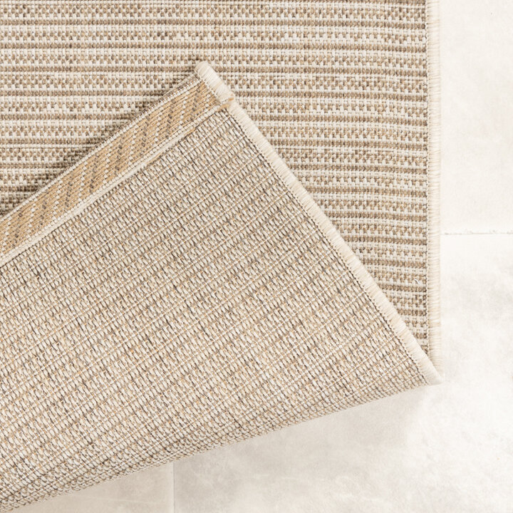 Utomhusmatta I Jute - Nomad Melerad Gräddvit