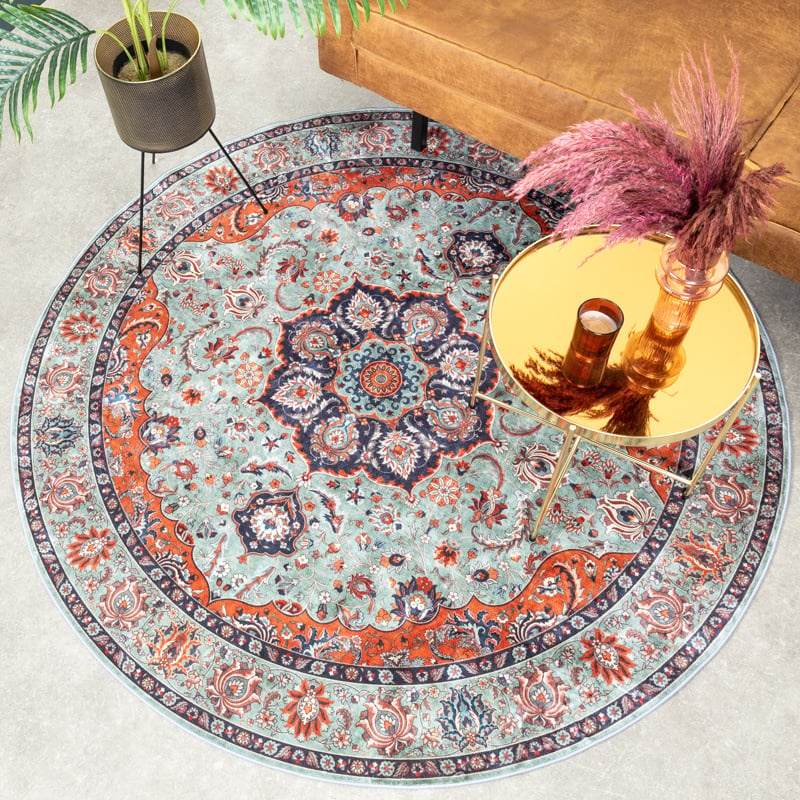Rund Matta I Vintagestil - Imagine Medaillon Grön