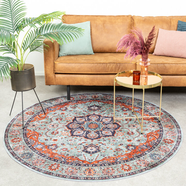 Rund Matta I Vintagestil - Imagine Medaillon Grön