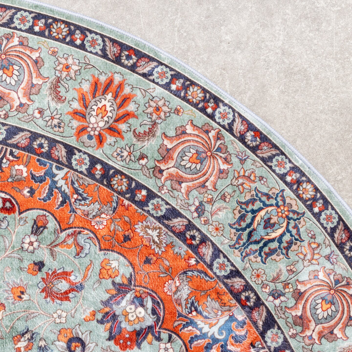 Rund Matta I Vintagestil - Imagine Medaillon Grön