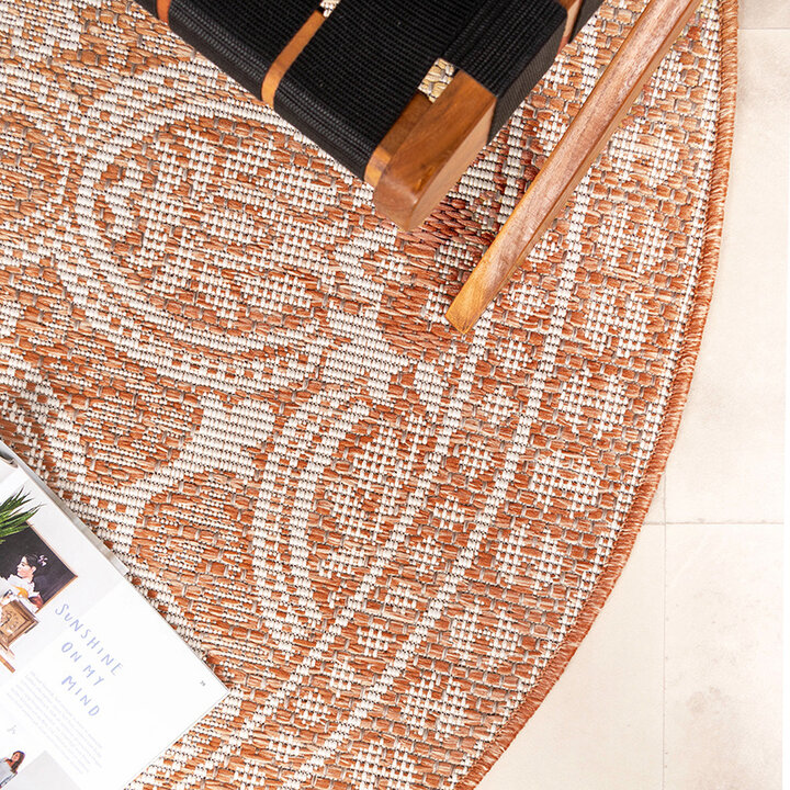Rund Utomhusmatta - Summer Oriental Terrakotta