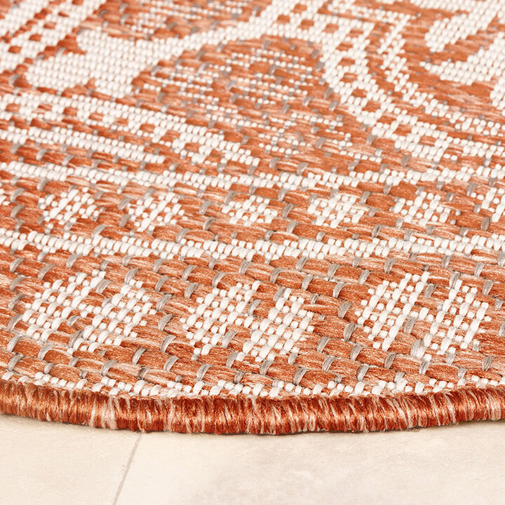 Rund Utomhusmatta - Summer Oriental Terrakotta