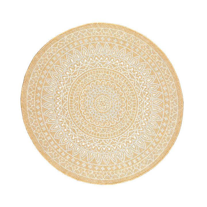 Rund Utomhusmatta - Summer Aztec Gul