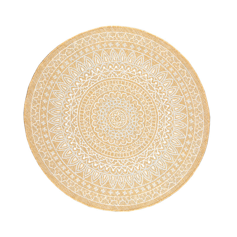 Rund Utomhusmatta - Summer Aztec Gul - sfeer