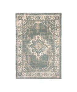 Matta I Vintagestil - Spring Medaillon Grön/Gräddvit