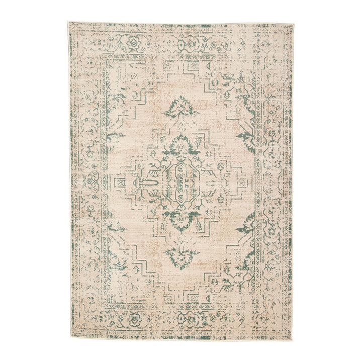 Matta I Vintagestil - Spring Ethnic Gräddvit/Grön