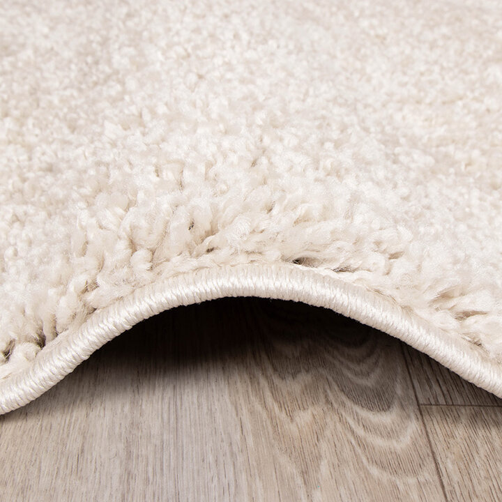 Rund Matta Med Hög Lugg  - Lofty Gräddvit/Vit