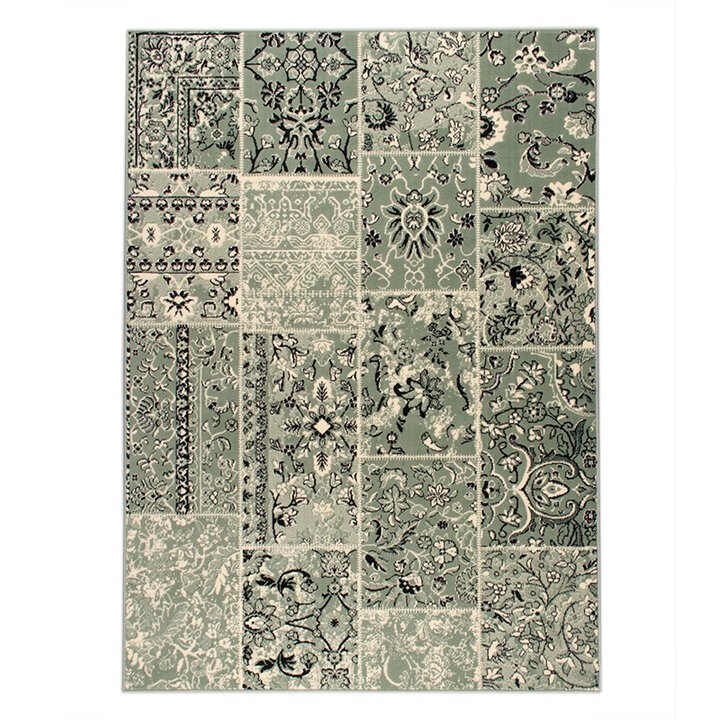 Matta I Vintagestil - Wonder Patchwork Grön/Svart