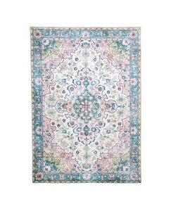Matta I Vintagestil - Lily Oriental Blå/Rosa