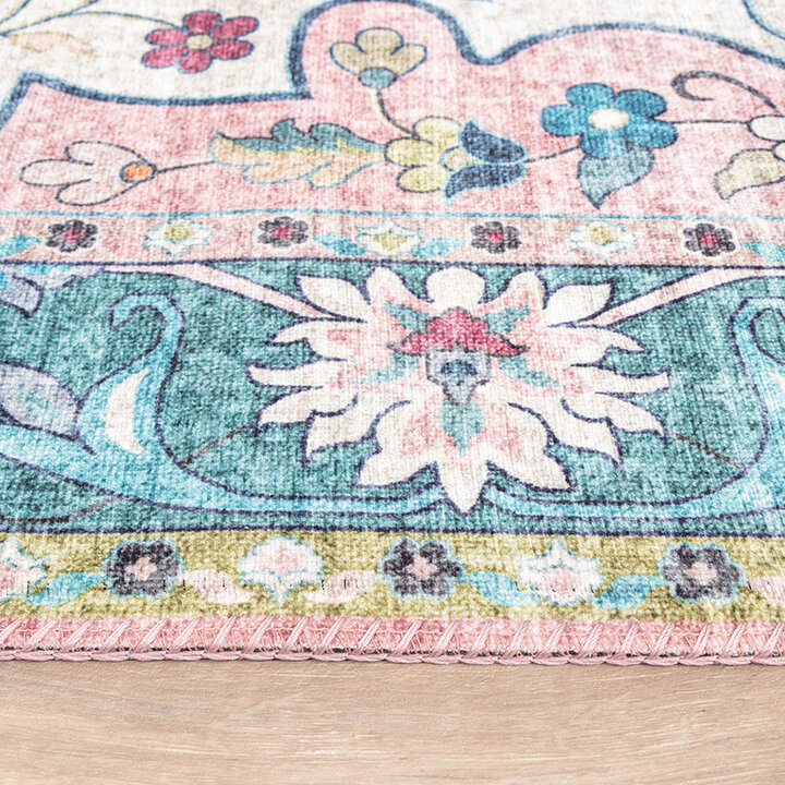 Matta I Vintagestil - Lily Oriental Blå/Rosa