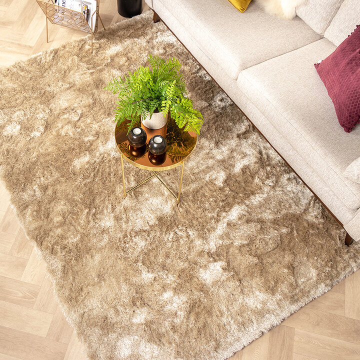 Matta Med Hög Lugg - Glorious Champagne/Gräddvit