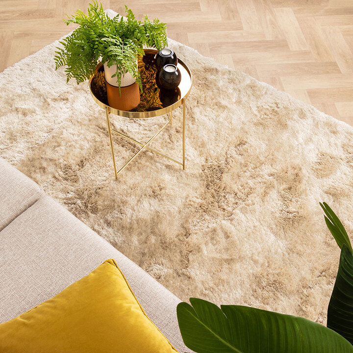 Matta Med Hög Lugg - Glorious Champagne/Gräddvit