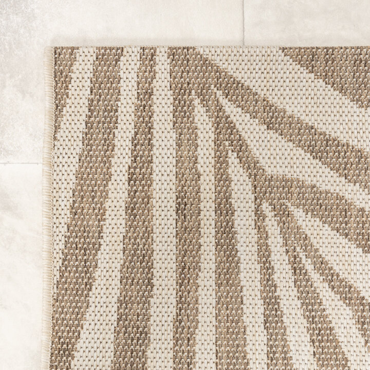 Utomhusmatta I Jute - Nomad Leaves Gräddvit