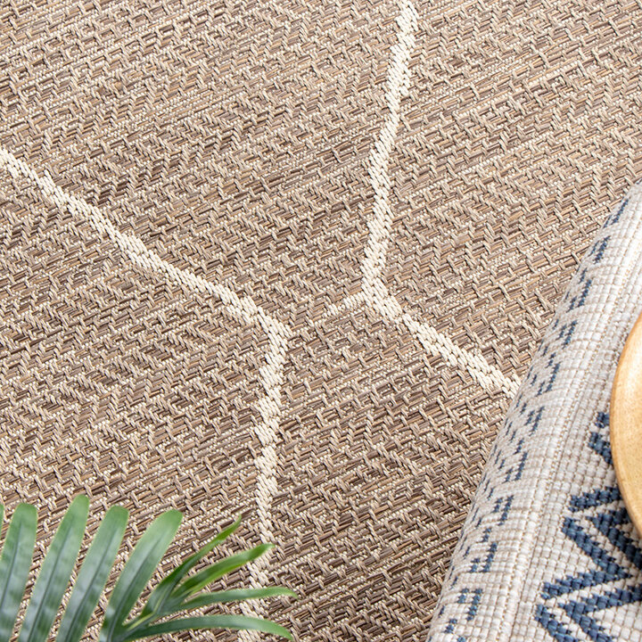 Utomhusmatta I Jute - Fora Lines Natur