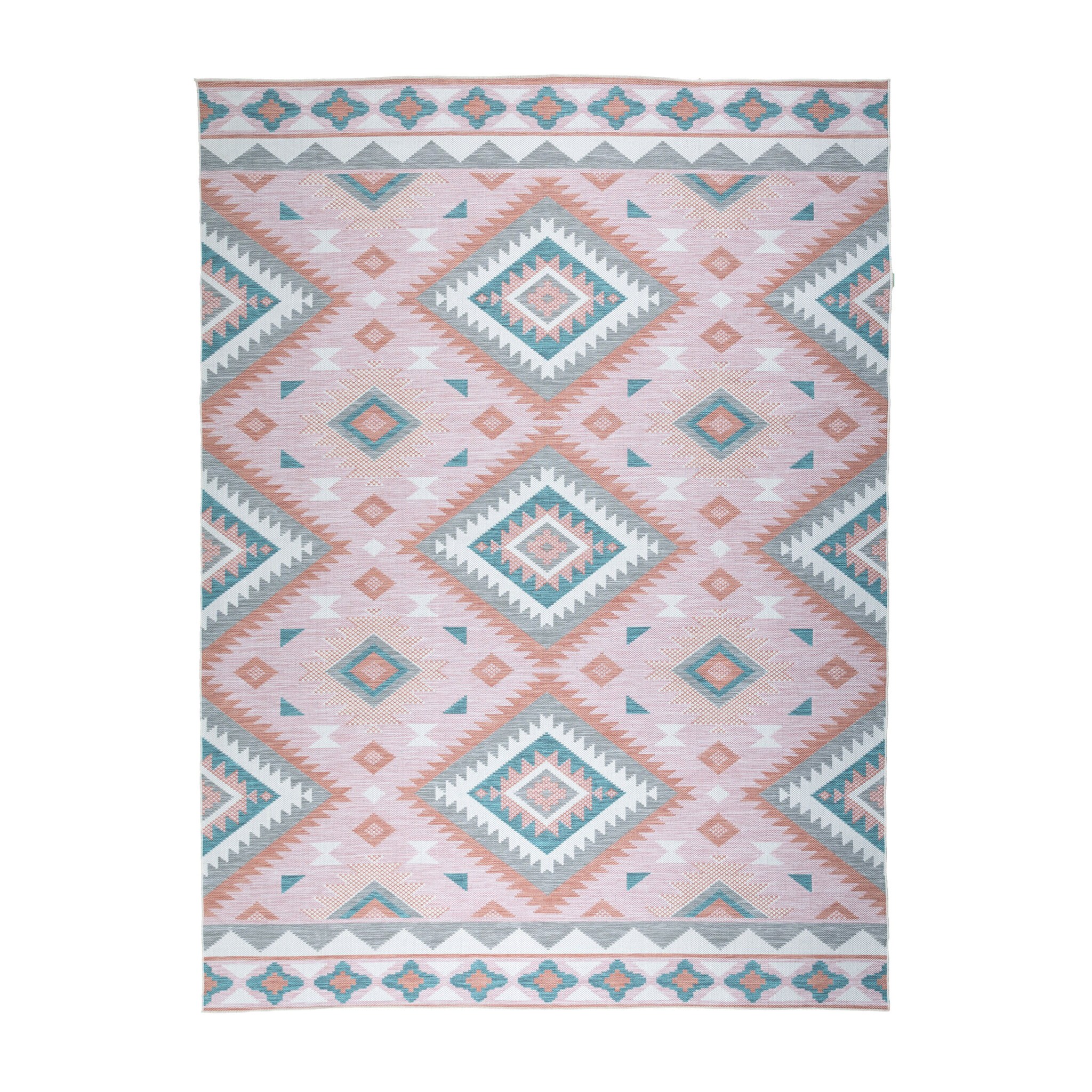 Bohemisk Utomhusmatta - Vedra Aztec Rosa - sfeer