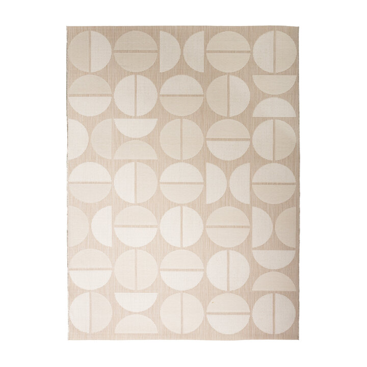 Utomhusmatta - Capri Circles Beige/Gräddvit