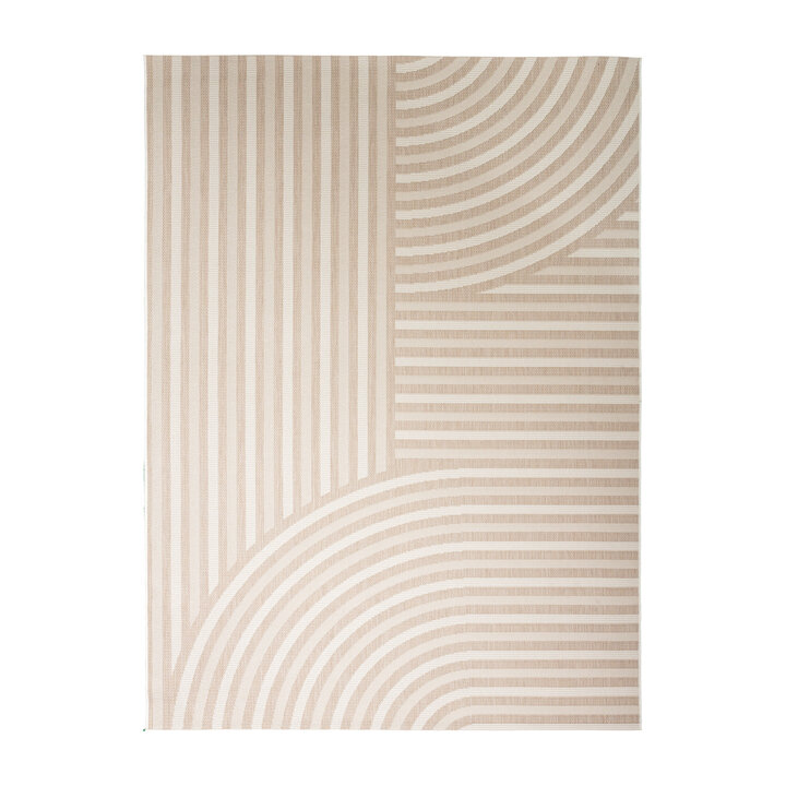 Utomhusmatta - Capri Curves Beige/Gräddvit