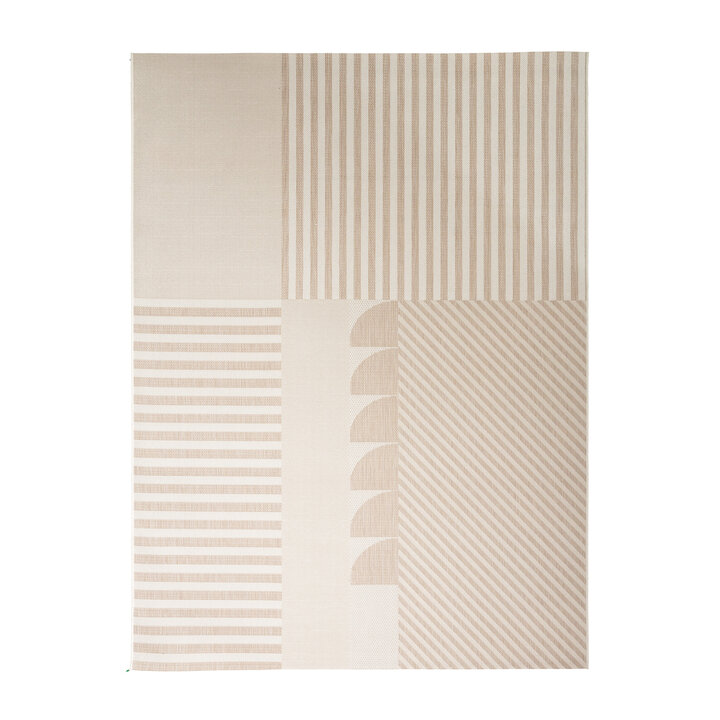 Utomhusmatta - Capri Lines Beige/Gräddvit
