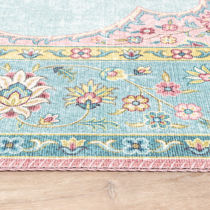 Matta I Vintagestil - Lily Medaillon Ljusblå