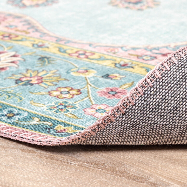 Matta I Vintagestil - Lily Medaillon Ljusblå