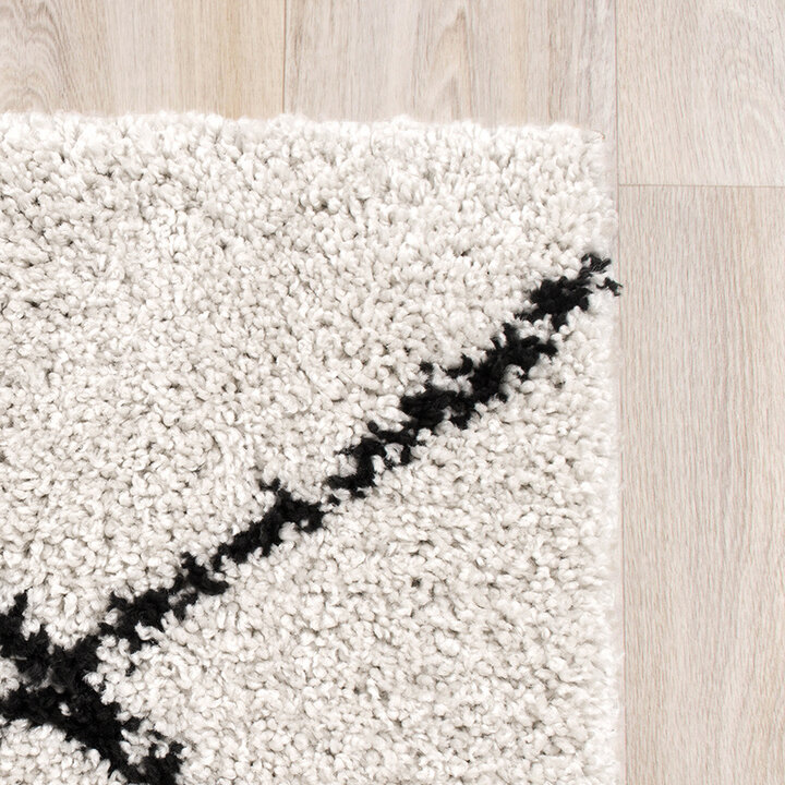 Matta Med Hög Lugg - Grand Lines Gräddvit/Svart