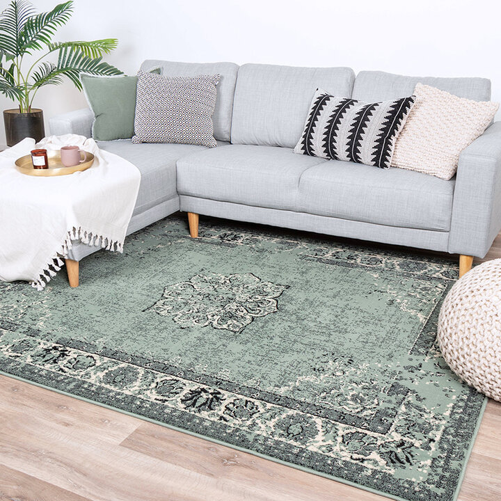 Matta I Vintagestil - Wonder Grön/Svart