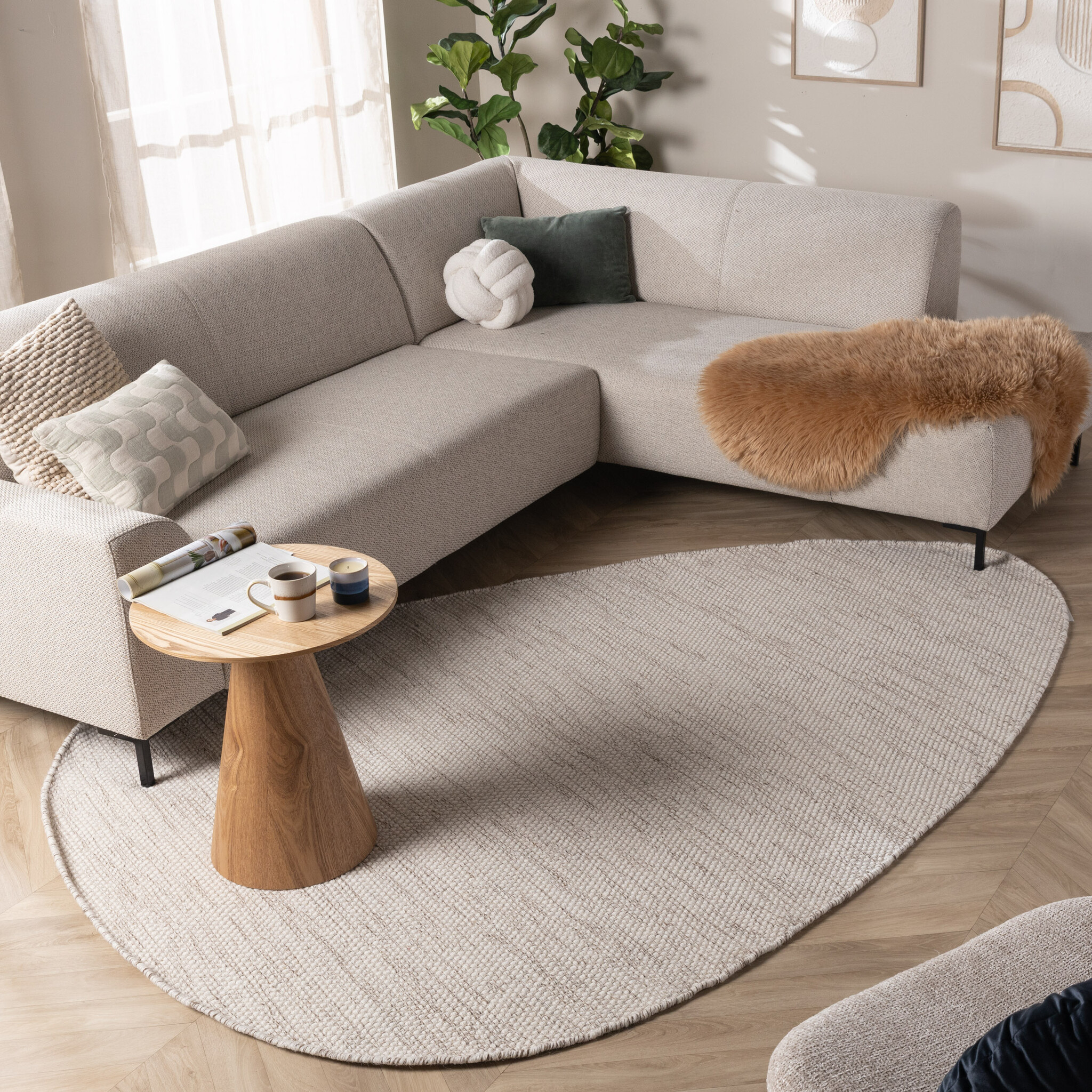 Organisk Formad Matta - Bliss Beige/Melerad - sfeer